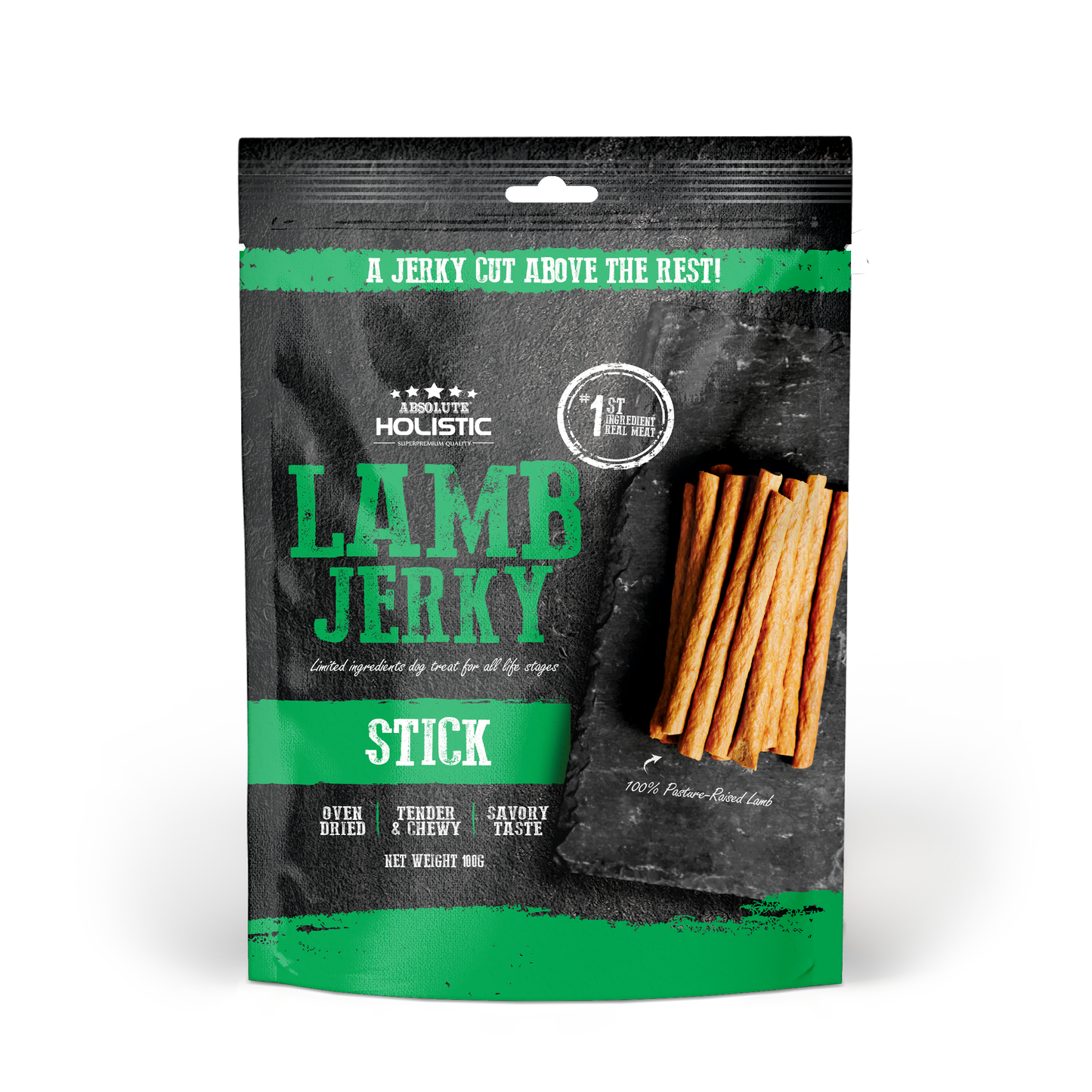 Absolute Holistic Grain Free Dog Treats | Lamb Jerky Loin Stick