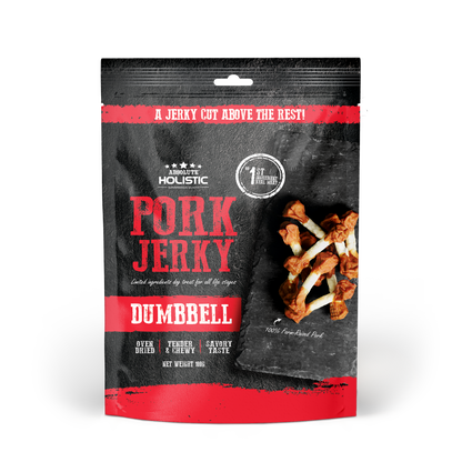 Absolute Holistic Grain Free Dog Treats | Pork Jerky Dumbbell
