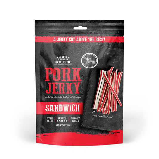Absolute Holistic Grain Free Dog Treats | Pork Jerky Sandwich