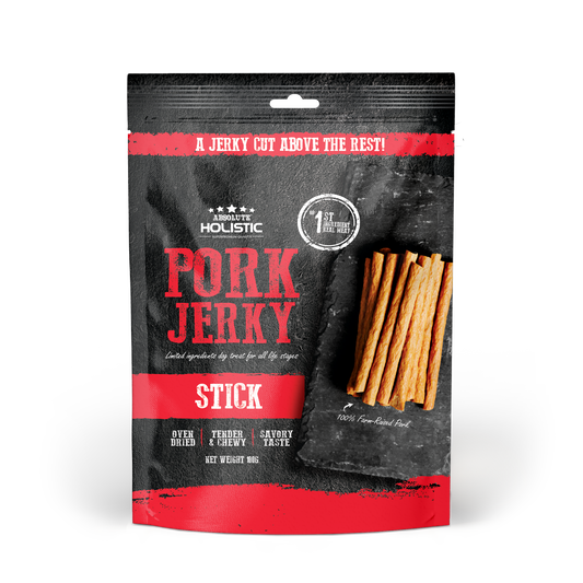 Absolute Holistic Grain Free Dog Treats | Pork Jerky Loin Stick