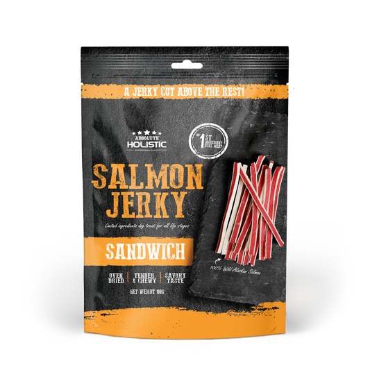 Absolute Holistic Grain Free Dog Treats | Salmon Jerky Sandwich