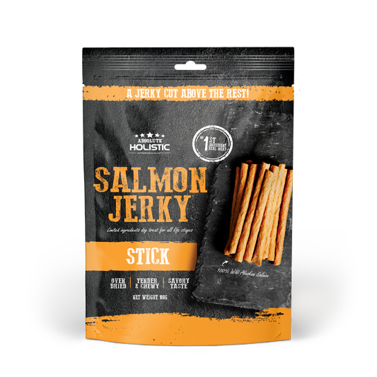 Absolute Holistic Grain Free Dog Treats | Salmon Jerky Loin Stick