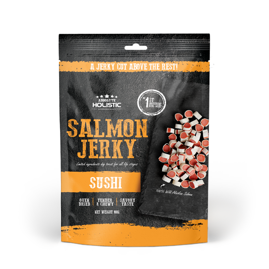 Absolute Holistic Grain Free Dog Treats | Salmon Jerky Sushi