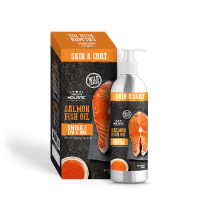 Absolute Holistic Wild Salmon Fish Oil Natural Pet Supplement for Cats & Dogs (250ml)