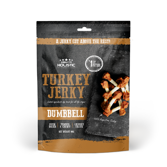 Absolute Holistic Grain Free Dog Treats | Turkey Jerky Dumbbell
