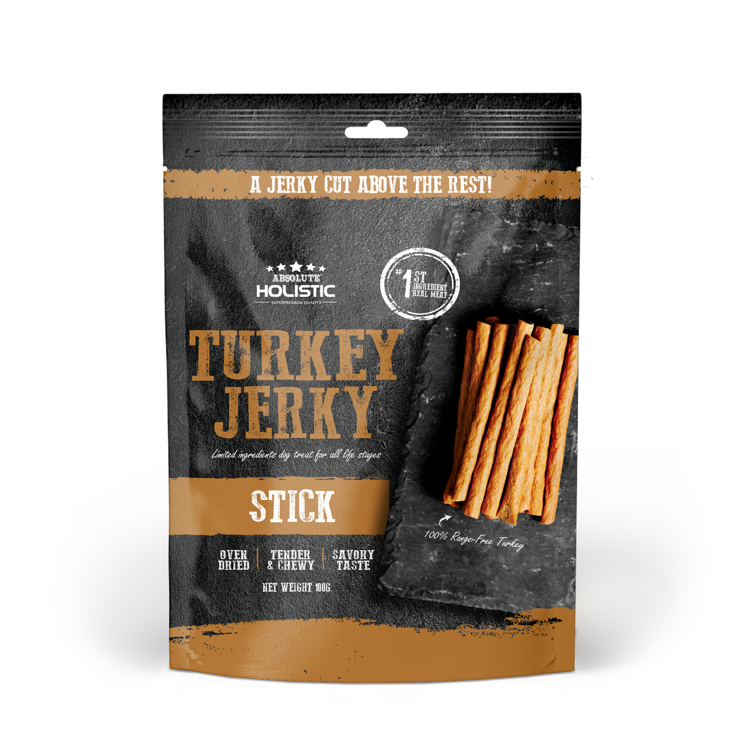 Absolute Holistic Grain Free Dog Treats | Turkey Jerky Loin Stick
