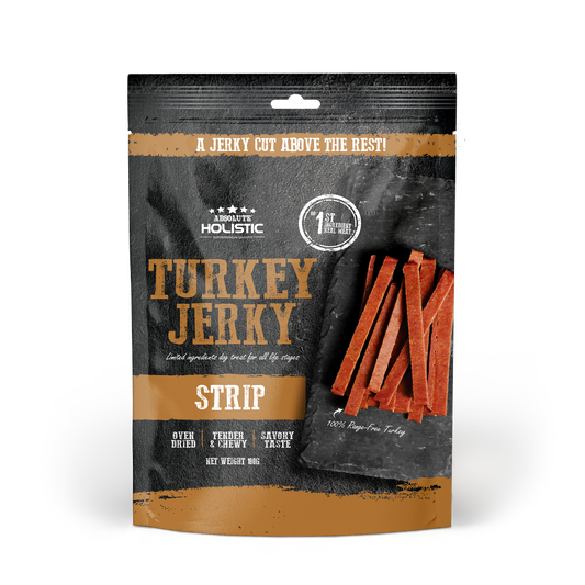 Absolute Holistic Grain Free Dog Treats | Turkey Jerky Loin Strip