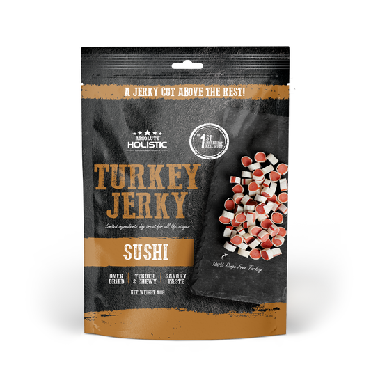 Absolute Holistic Grain Free Dog Treats | Turkey Jerky Sushi