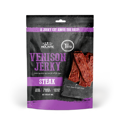 Absolute Holistic Grain Free Dog Treats | Venison Jerky Steak