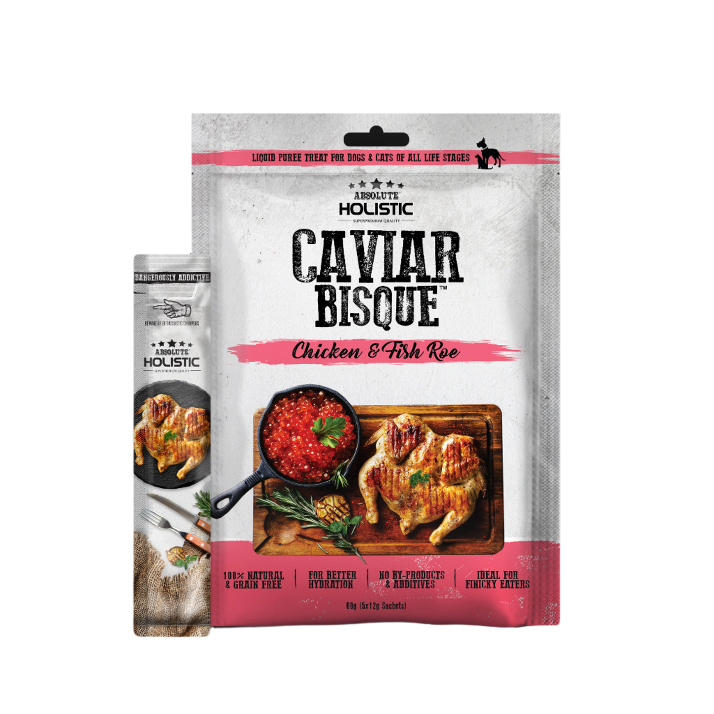 Absolute Holistic Liquid Bisque Treats | Chicken & Fish Roe Bisque