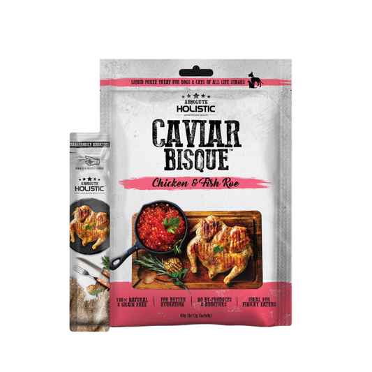 Absolute Holistic Liquid Bisque Treats | Chicken & Fish Roe Bisque