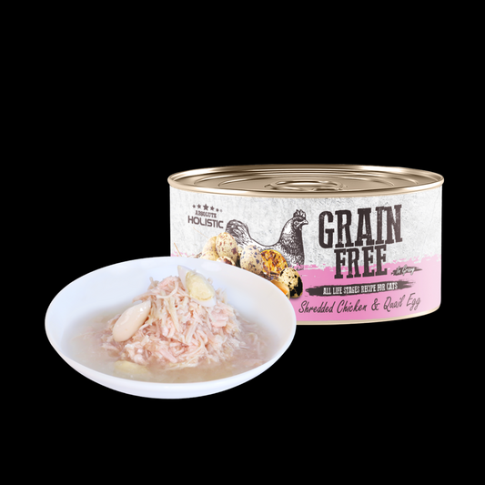 Absolute Holistic Grain Free for Cats | Shredded Chicken & Quail Egg