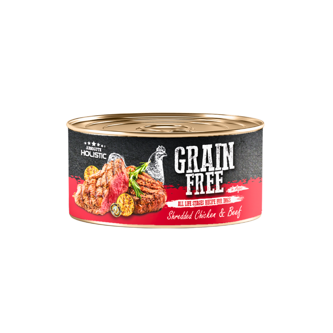 Absolute Holistic Grain Free for Dogs | Shredded Chicken & Beef