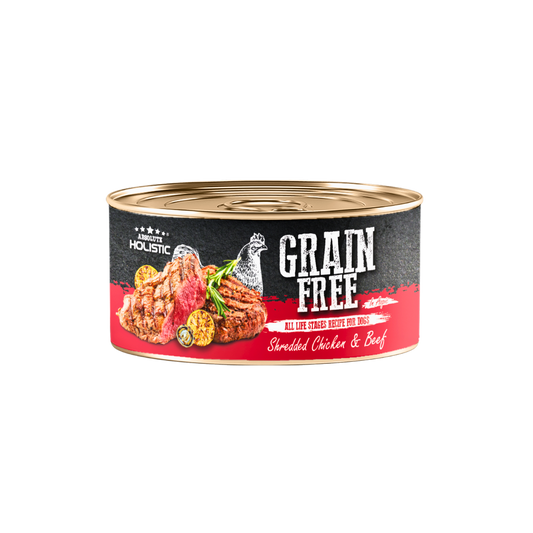 Absolute Holistic Grain Free for Dogs | Shredded Chicken & Beef