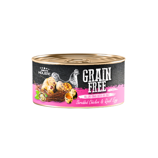 Absolute Holistic Grain Free for Dogs | Shredded Chicken & Quail Egg