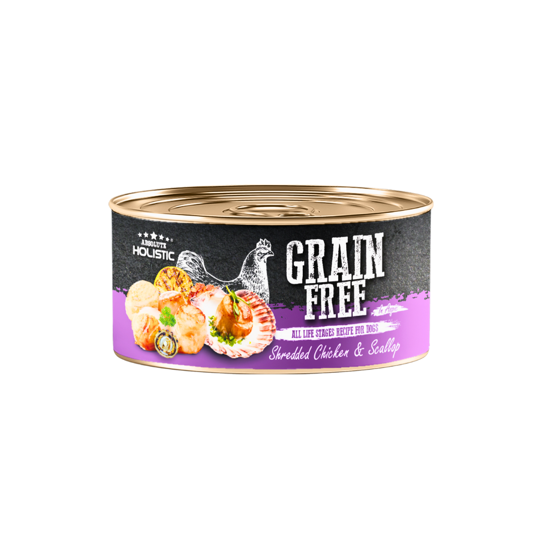 Absolute Holistic Grain Free for Dogs | Shredded Chicken & Scallop