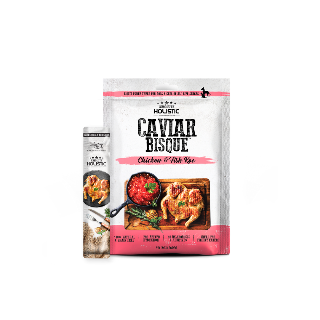 Absolute Holistic Liquid Bisque Treats | Chicken & Fish Roe Bisque