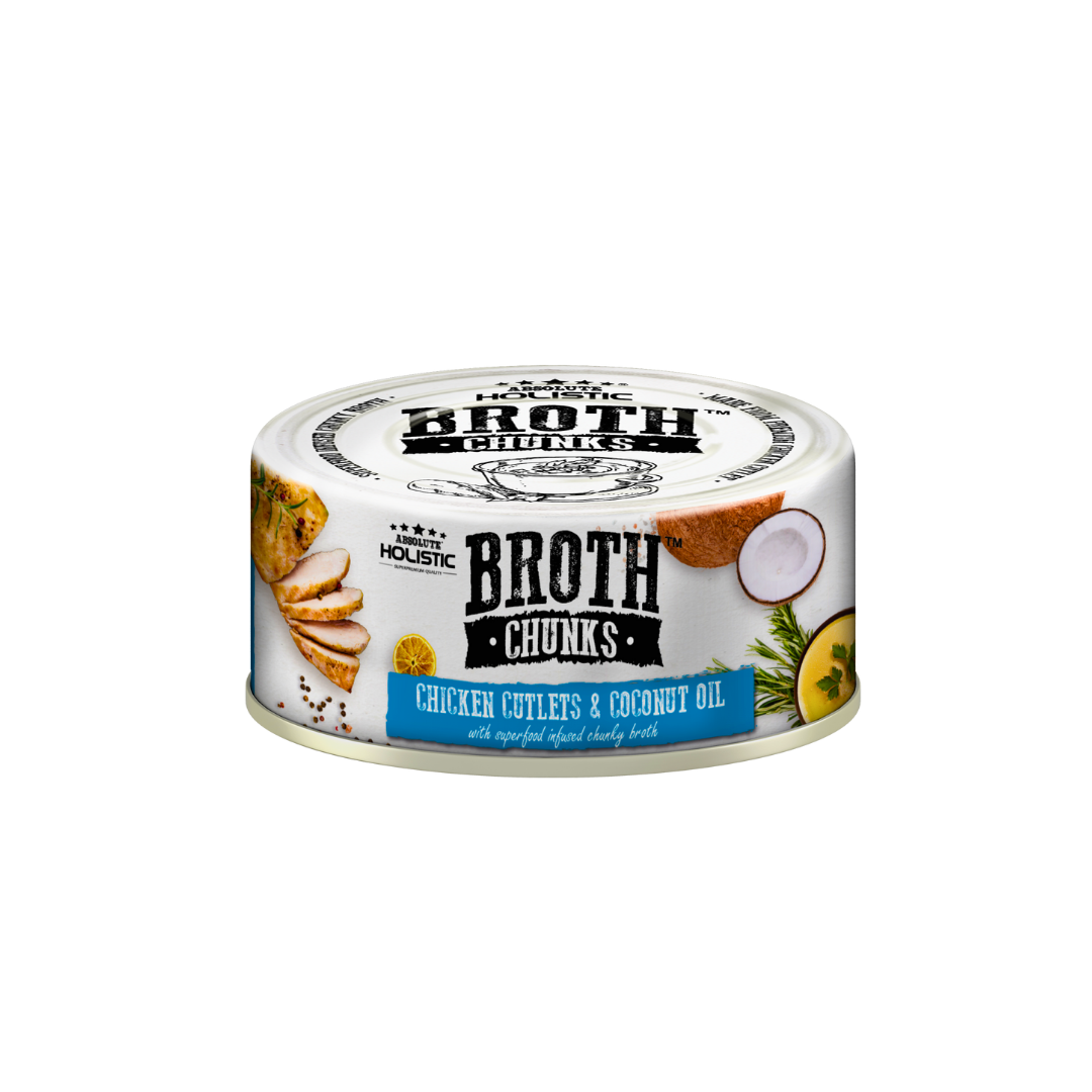 Absolute Holistic Broth Chunks | Chicken Cutlets & Coconut Oil