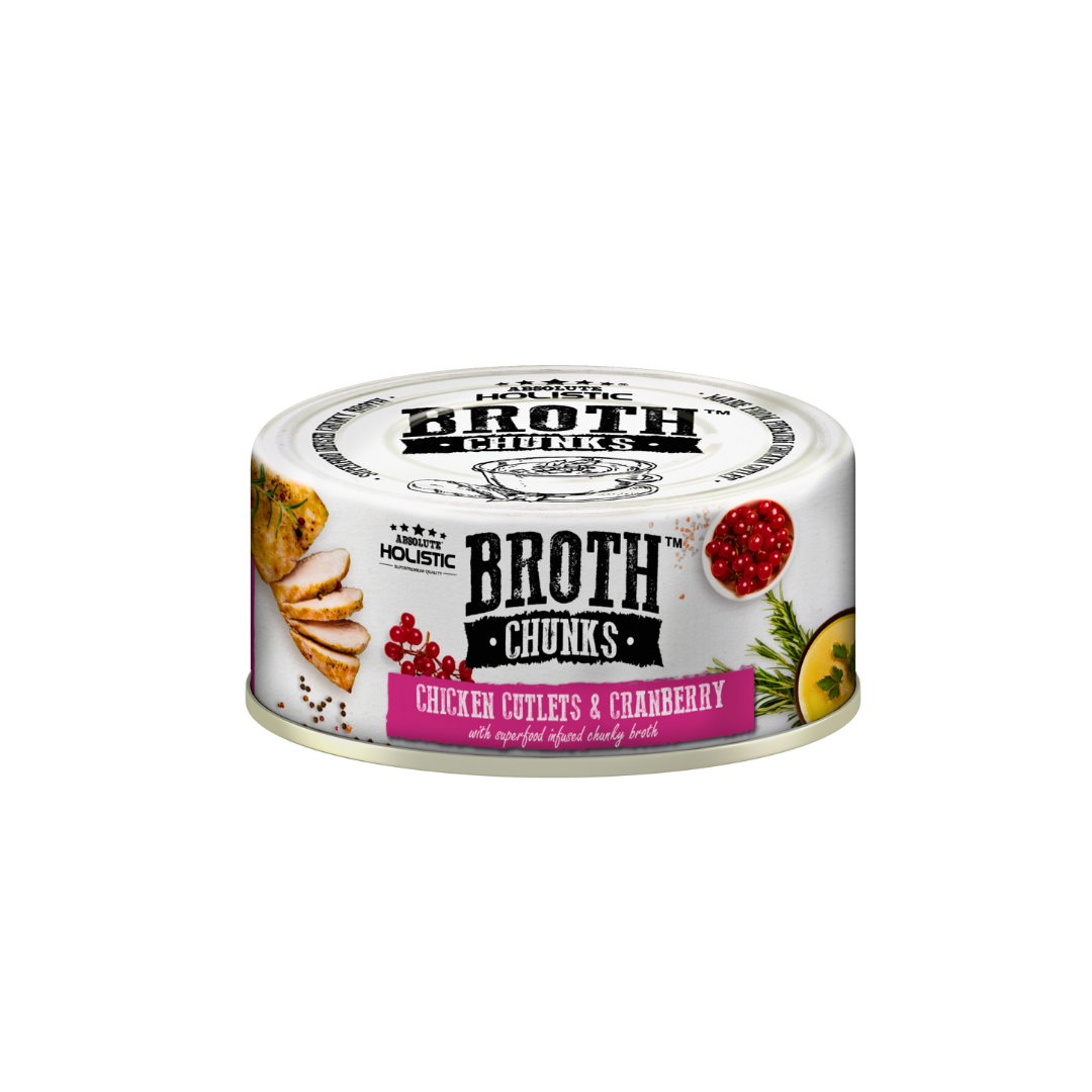 Absolute Holistic Broth Chunks | Chicken Cutlets & Cranberry
