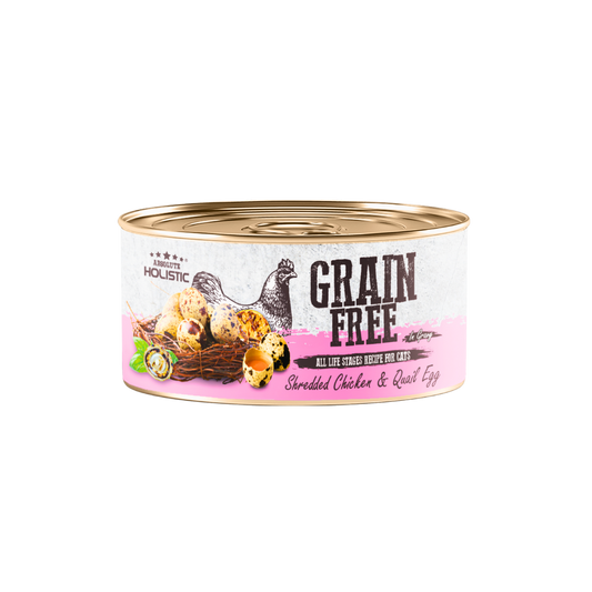 Absolute Holistic Grain Free for Cats | Shredded Chicken & Quail Egg
