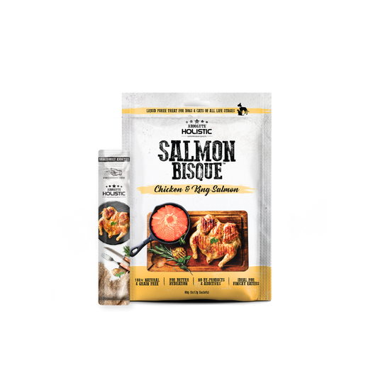 Absolute Holistic Liquid Bisque Treats | Chicken & King Salmon Bisque
