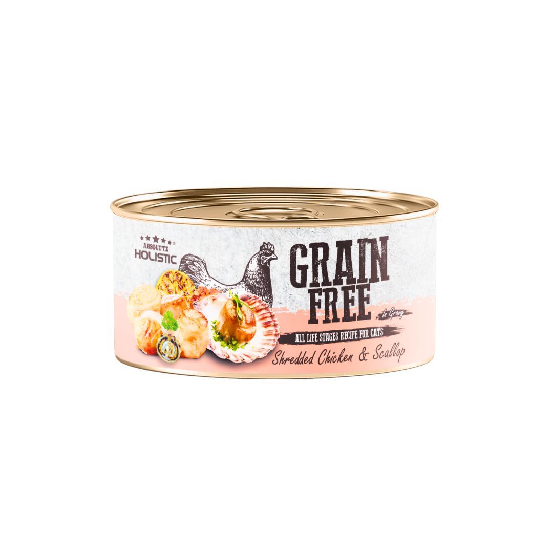 Absolute Holistic Grain Free for Cats | Shredded Chicken & Scallop