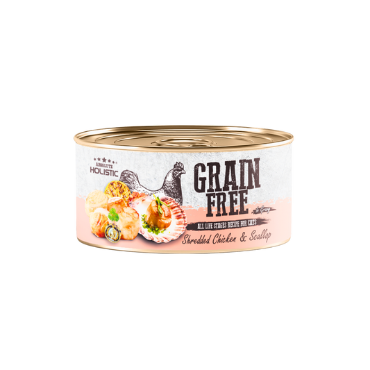 Absolute Holistic Grain Free for Cats | Shredded Chicken & Scallop