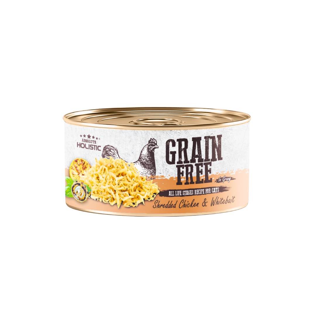 Absolute Holistic Grain Free for Cats | Shredded Chicken & Whitebait