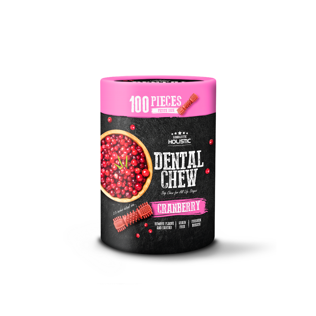 Absolute Holistic Dental Chew Cranberry Value Tub Petite Size