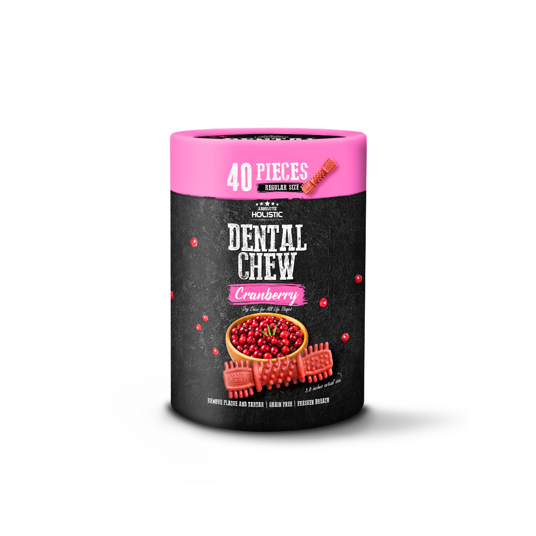 Absolute Holistic Dental Chew Cranberry Value Tub Regular Size