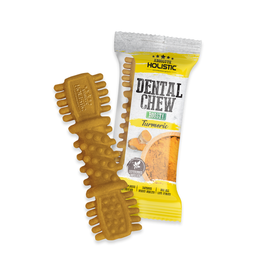 Absolute Holistic BOOST Dental Chew for Dogs - Turmeric (4") | Infused with Superfood