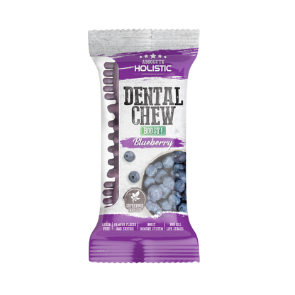 Absolute Holistic BOOST Dental Chew for Dogs - Blueberry (4") | Infused with Superfood