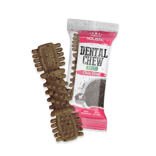 Absolute Holistic BOOST Dental Chew for Dogs - Chia Seed (4") | Infused with Superfood