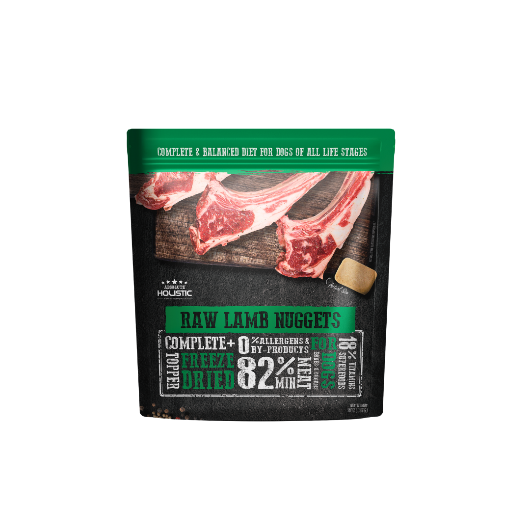 Absolute Holistic Complete & Balanced Freeze Dried Raw Nuggets Dog Food - Lamb