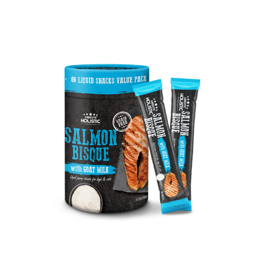 Absolute Holistic Liquid Treats for Cats & Dogs - Salmon Bisque with Goat Milk (Tub)