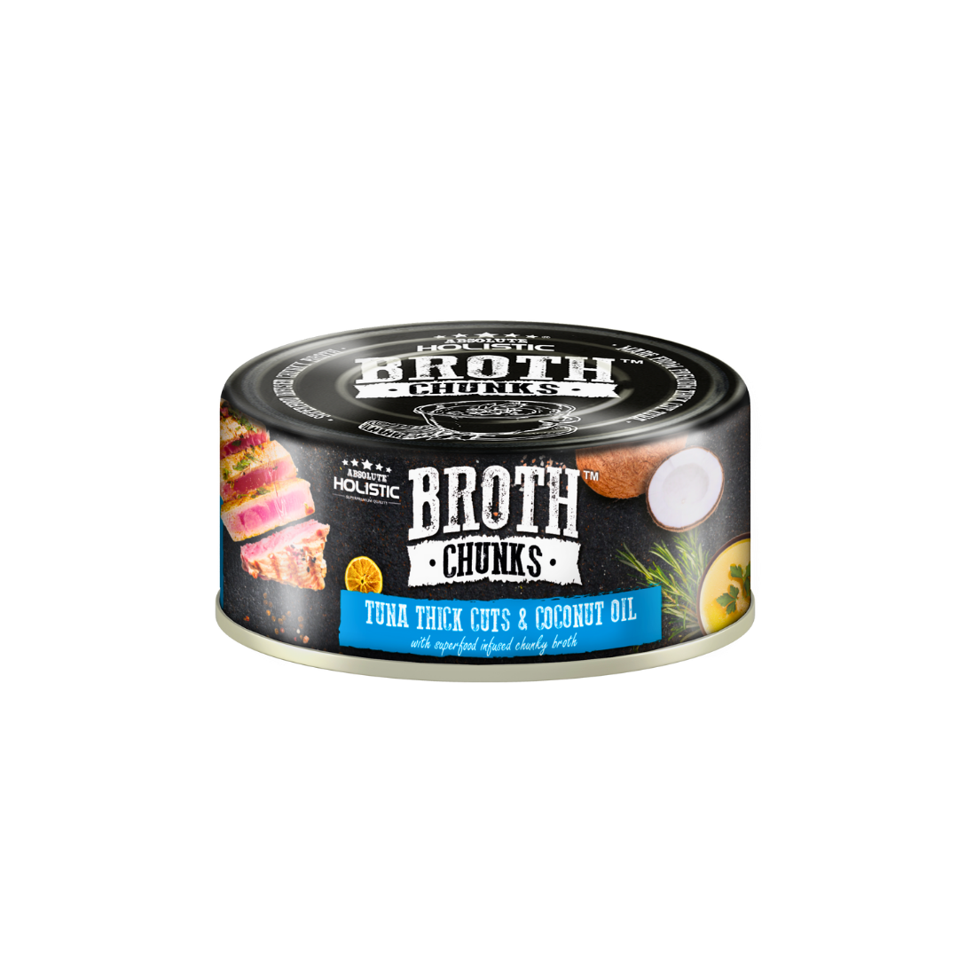 Absolute Holistic Broth Chunks | Tuna Thick Cuts & Coconut Oil