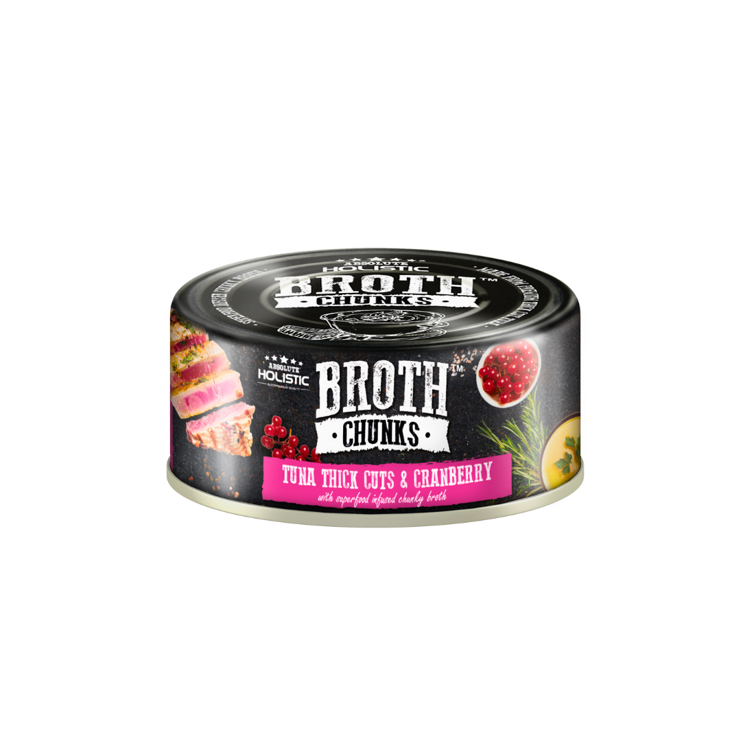 Absolute Holistic Broth Chunks | Tuna Thick Cuts & Cranberry