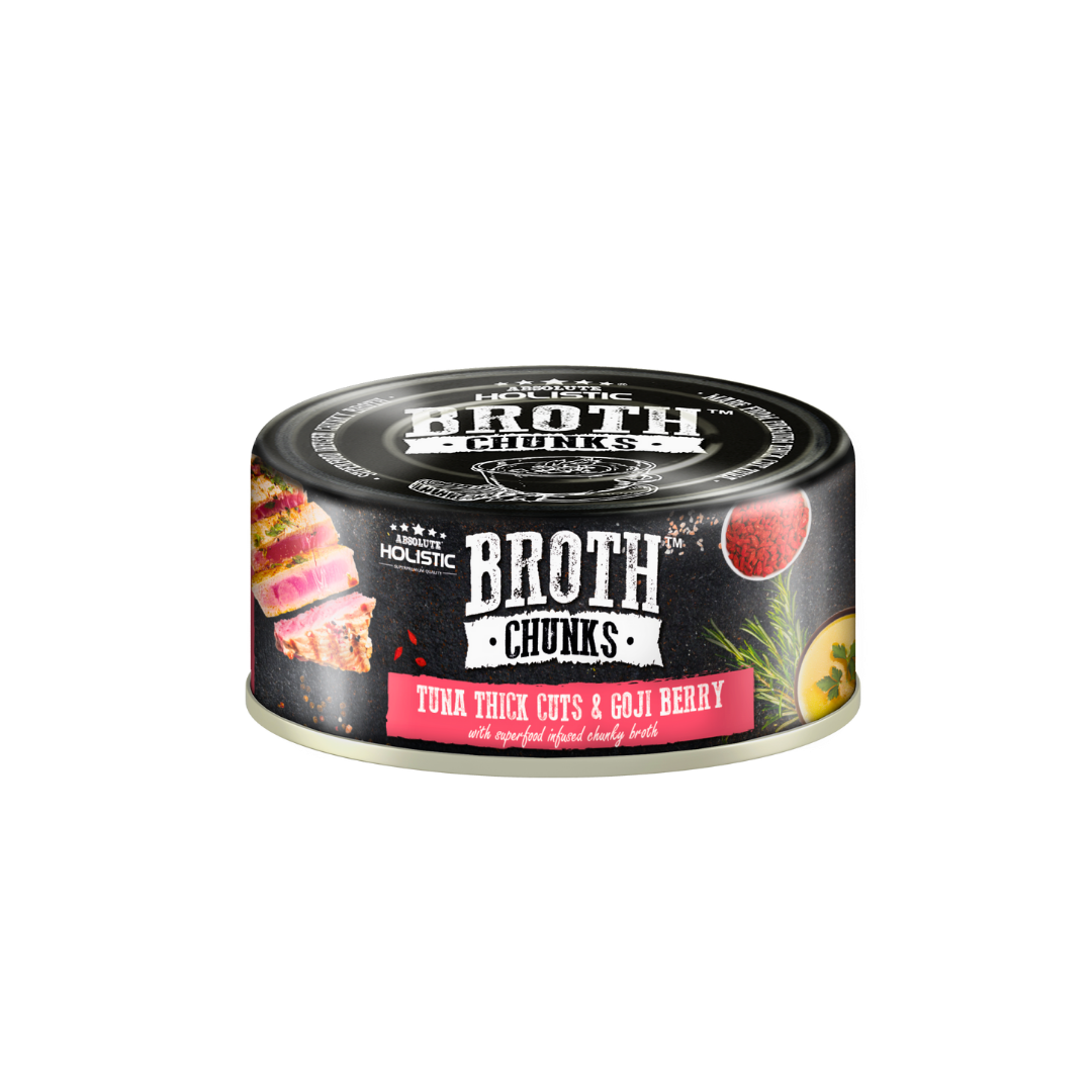 Absolute Holistic Broth Chunks | Tuna Thick Cuts & Goji Berry